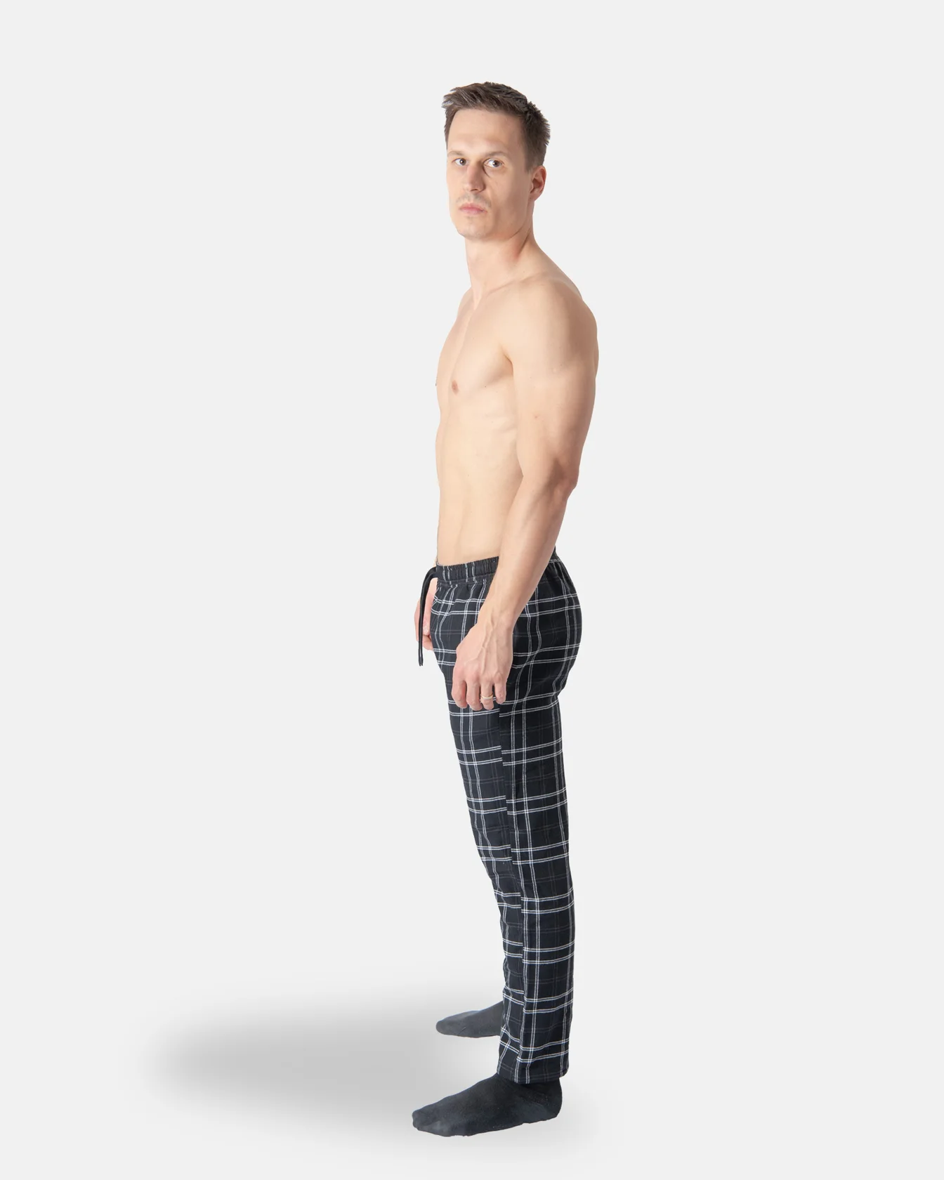 Image 3 of - mensflannelpajamablack-check2jpg
