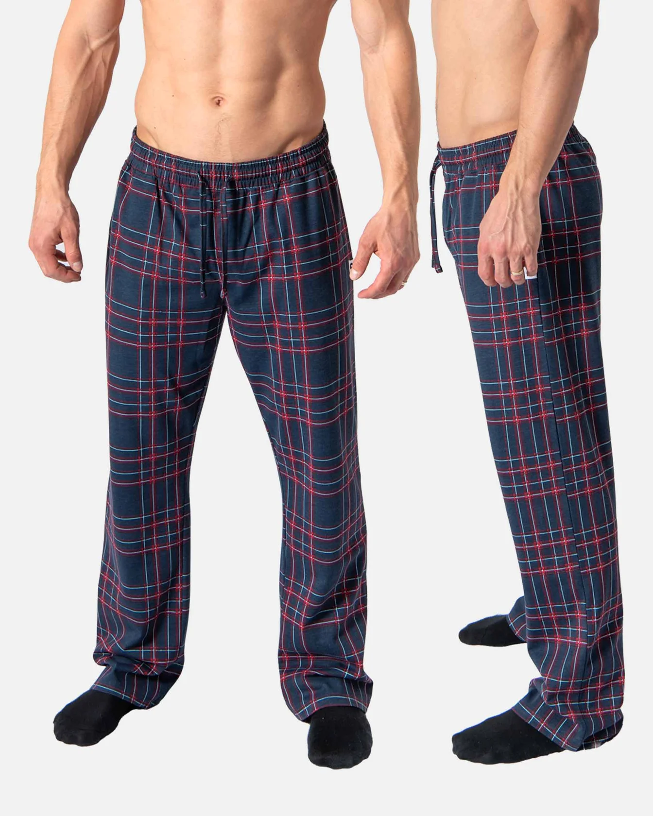 Image 10 of - mensnightwearpantnavyburgundy10jpg