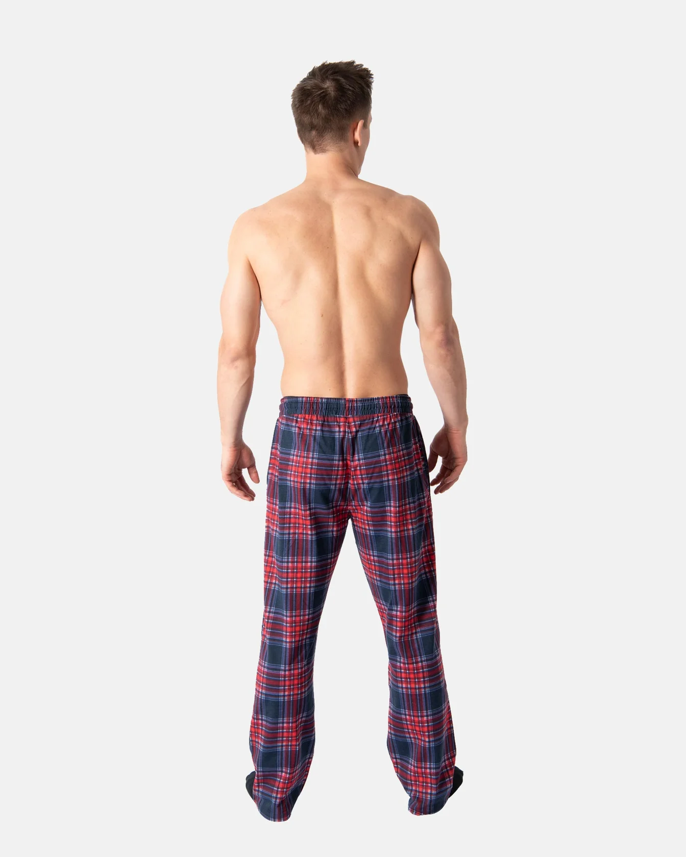 Image 7 of - mensnightwearpantnavyburgundy7jpg