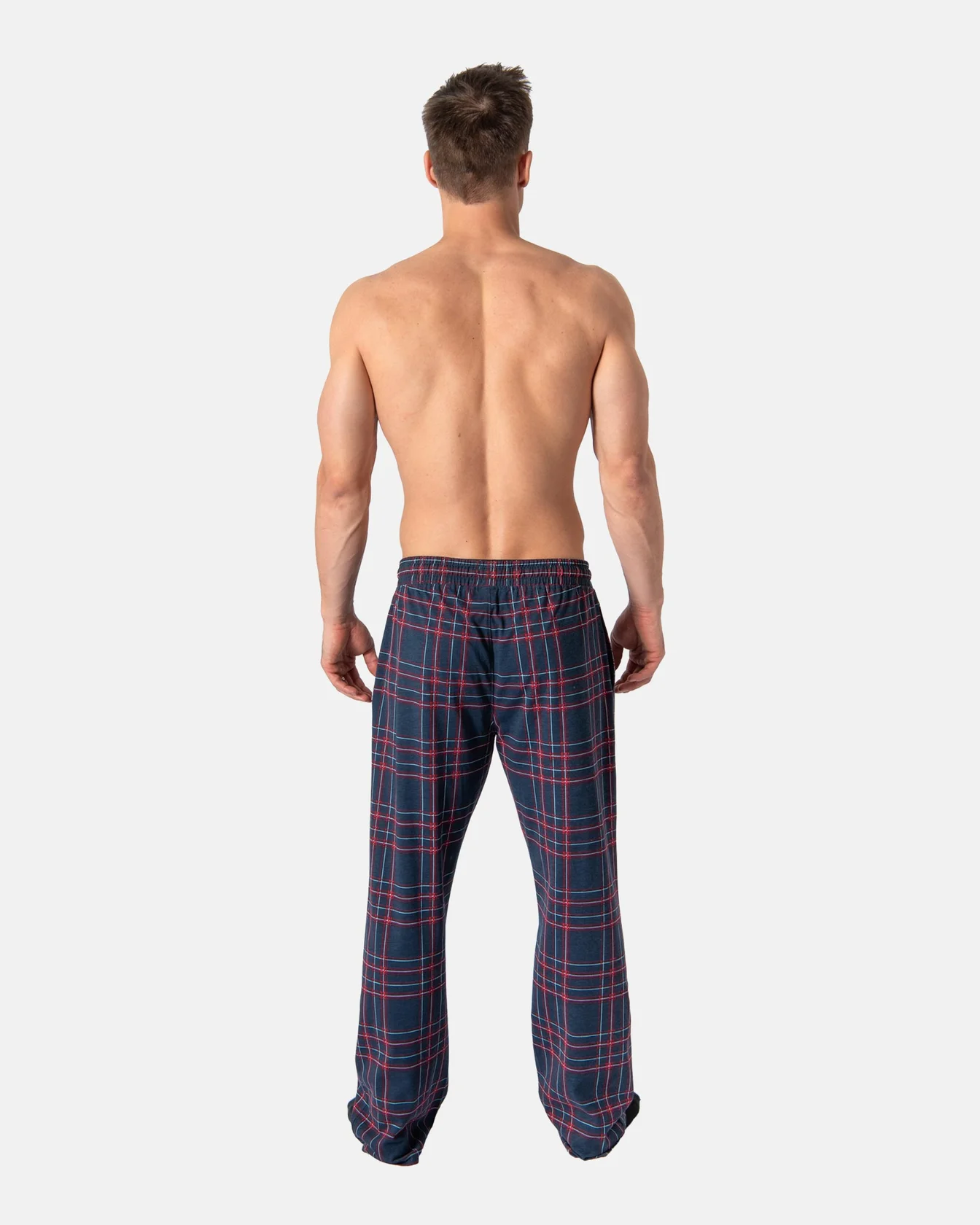 Image 8 of - mensnightwearpantnavyburgundy8jpg