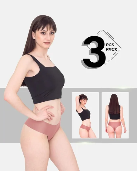 Nizek pas, najlon-elastan hipster spodnjice – paket 3 kosi