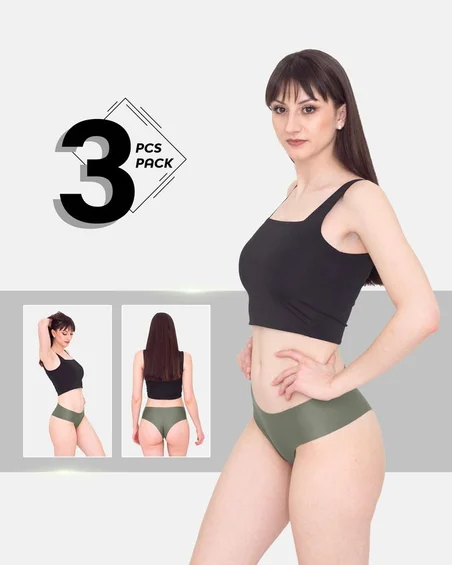 Nizek pas, najlon-elastan hipster spodnjice – paket 3 kosi
