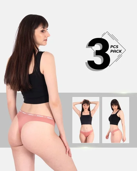 Srednje visok pas, najlon-elastan brazilke spodnjice – paket 3 kosi