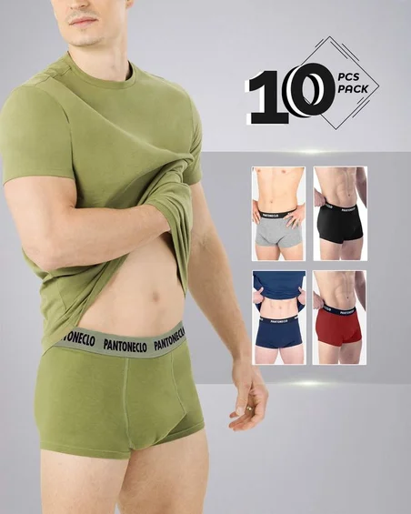 Men’s 10 Pcs Pack Cotton Elastane Boxer