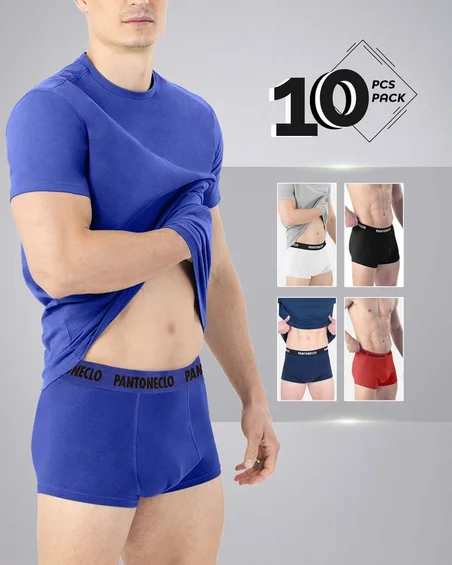 Men’s 10 Pcs Pack Cotton Elastane Boxer