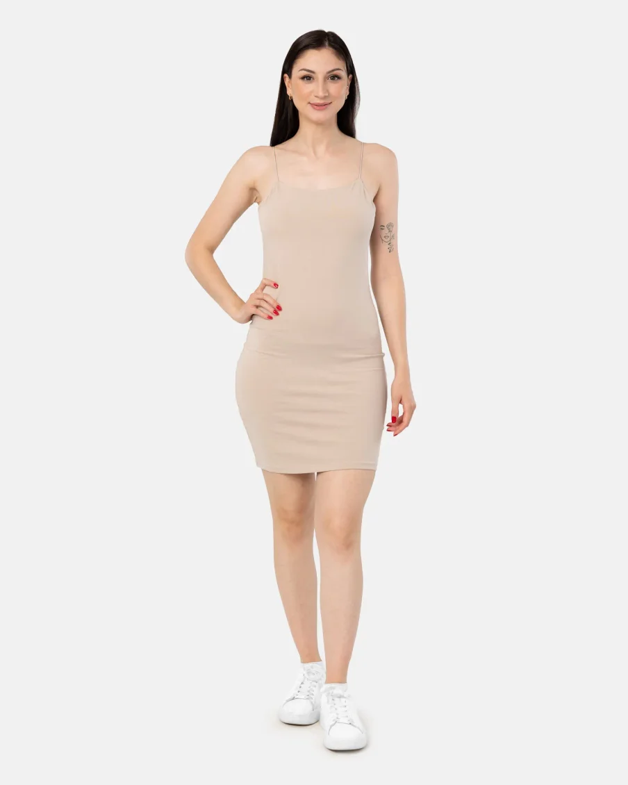 Image 1 of - ladies-dress-beige-4jpg