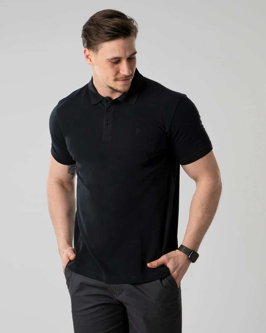 Image 2 of - menspoloshirtblack1jpg