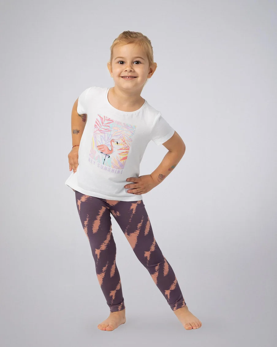 Image 3 of - girlsleggingpinklilacaopprinteddesign3jpg