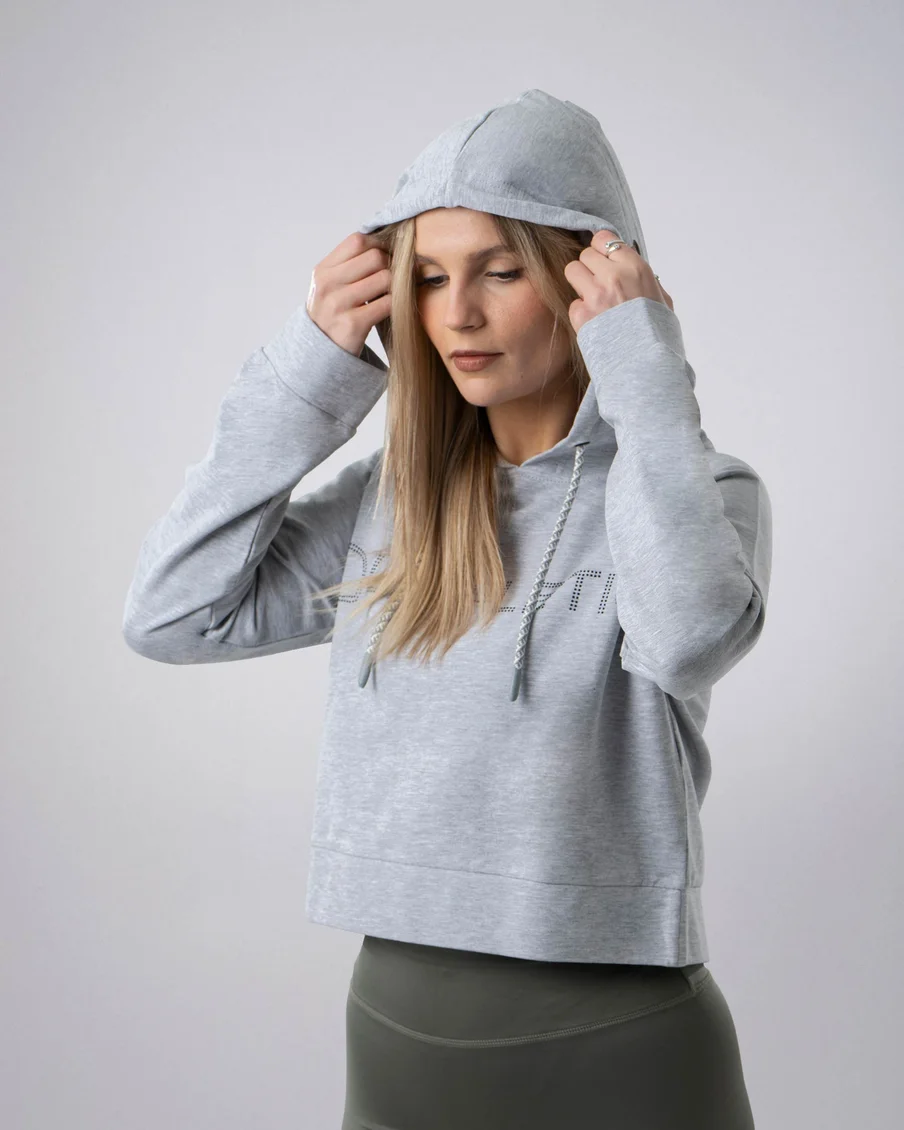 Image 5 of - ladiescrophoodieltgreystoneprint5jpg