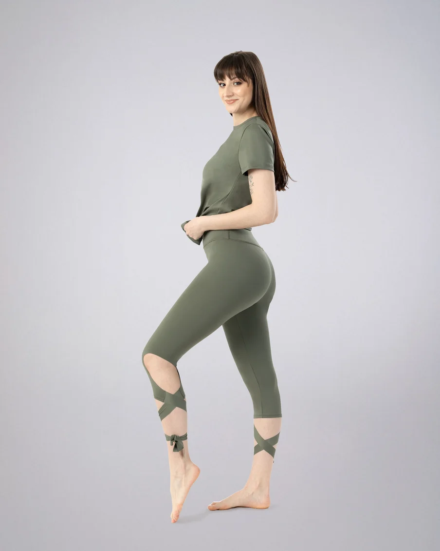 Image 5 of - ladiesstretchleggingmulledbasil5jpg