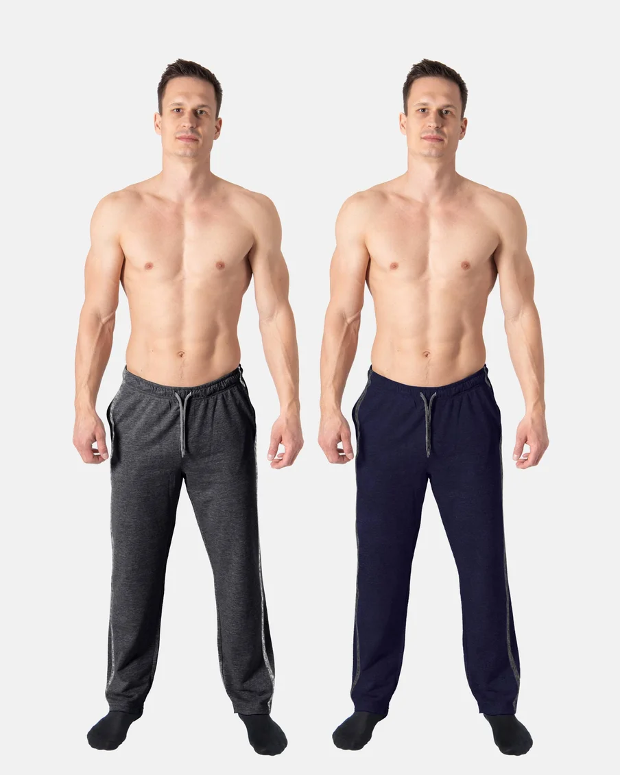 Image 1 of - mensloungewearpantnavydark-grey6jpg