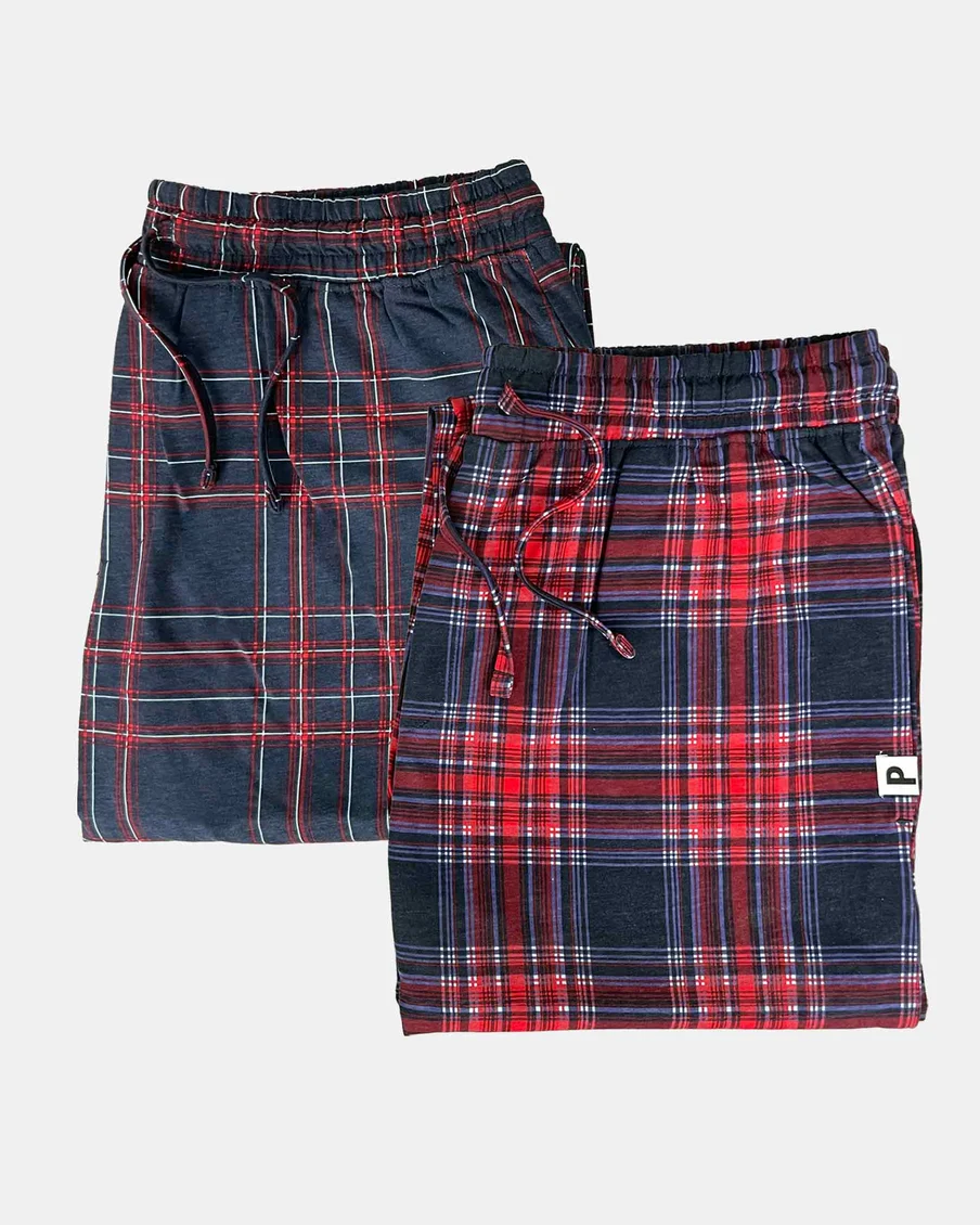Image 11 of - mensnightwearpantnavyburgundy11jpg