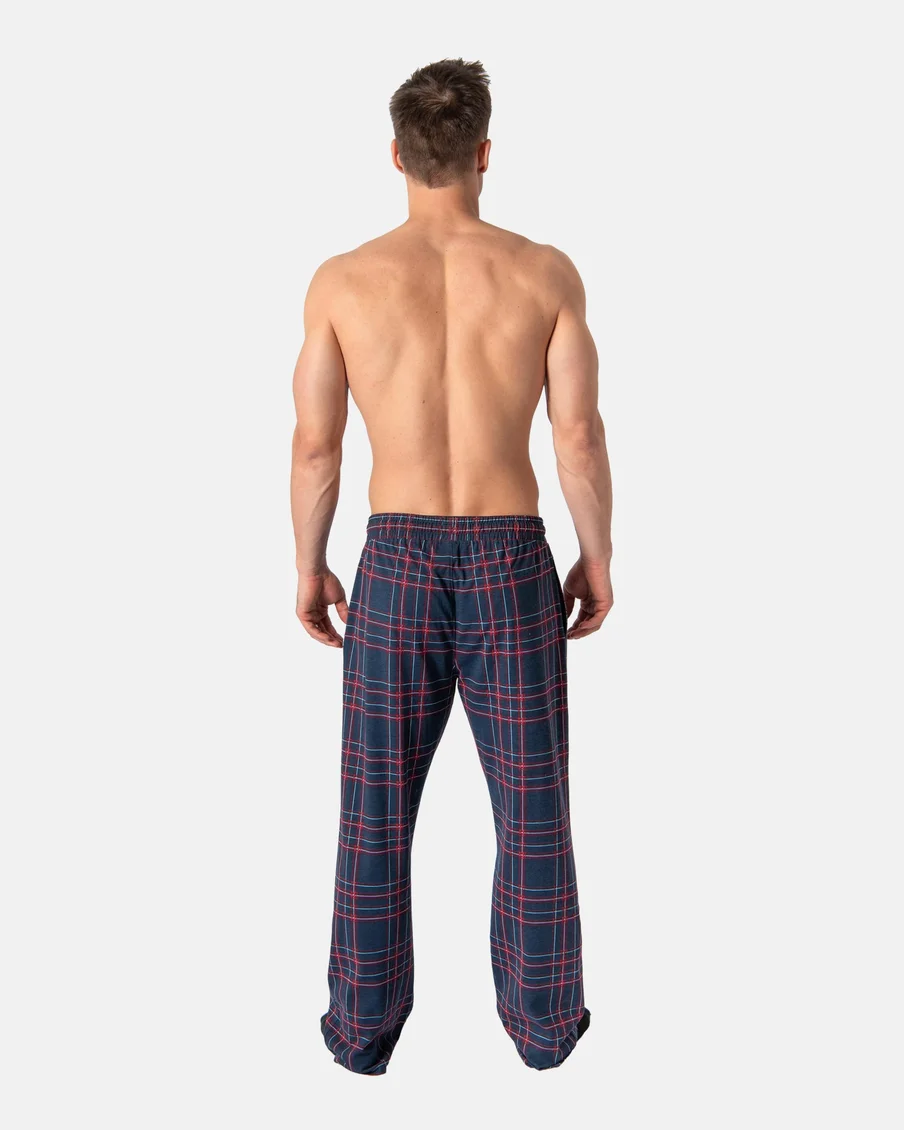 Image 8 of - mensnightwearpantnavyburgundy8jpg