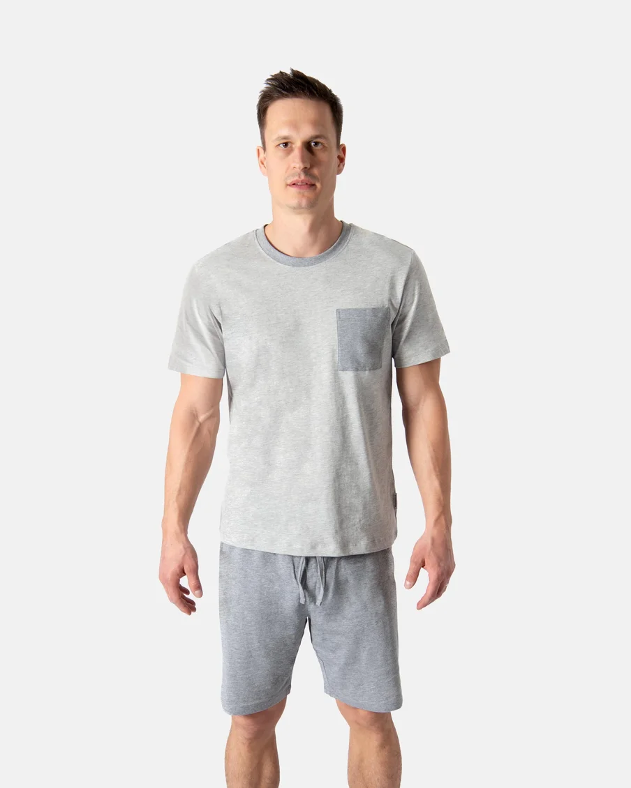 Image 1 of - mensshortpjsetlight-greygrey1jpg