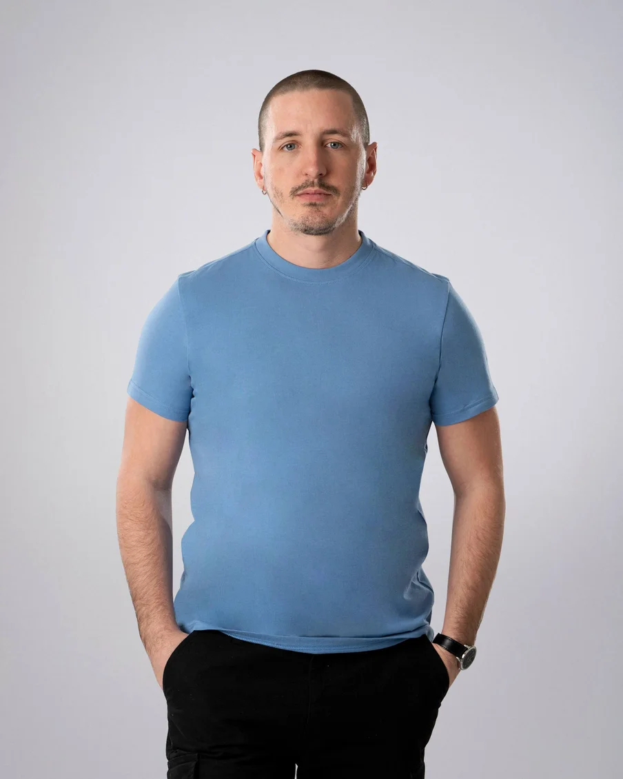 Image 1 of - menstshirtpeteblue1jpg