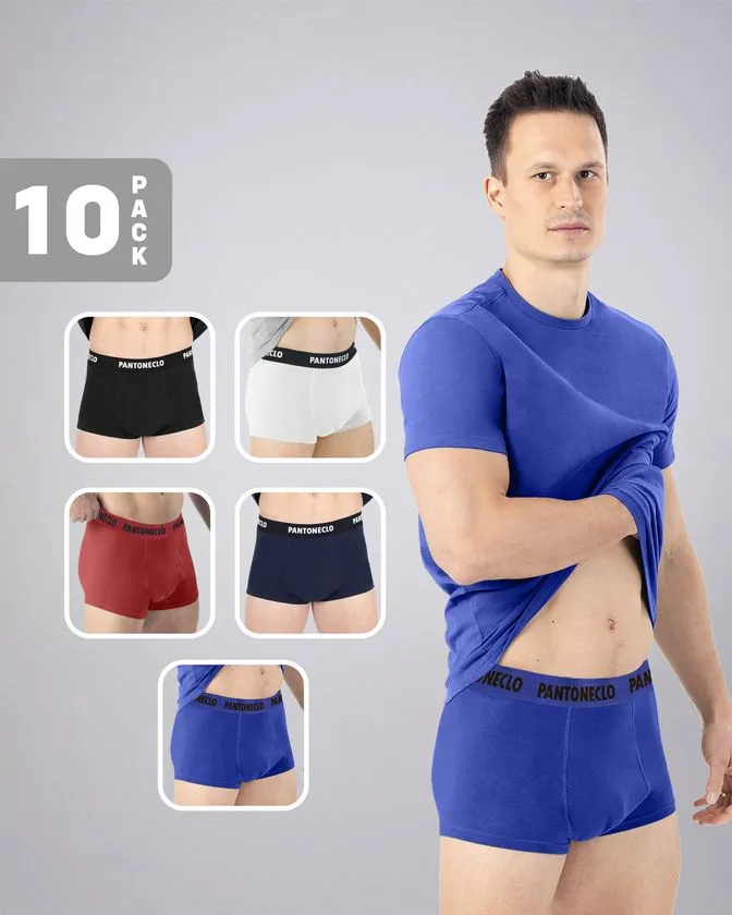 Moške bombaž-elastan boksarice – paket 10 kosov