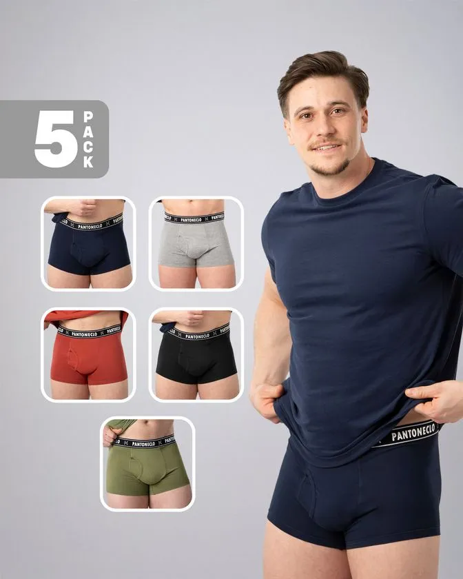 Moške bombaž-elastan boksarice - Paket 5 kosov